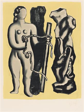 FERNAND LÉGER Femme sur fond jaune.